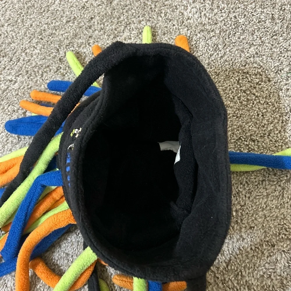 Walt Disney World Black Neon Multi Color Fleece Hat Dreadlock One Size Unisex